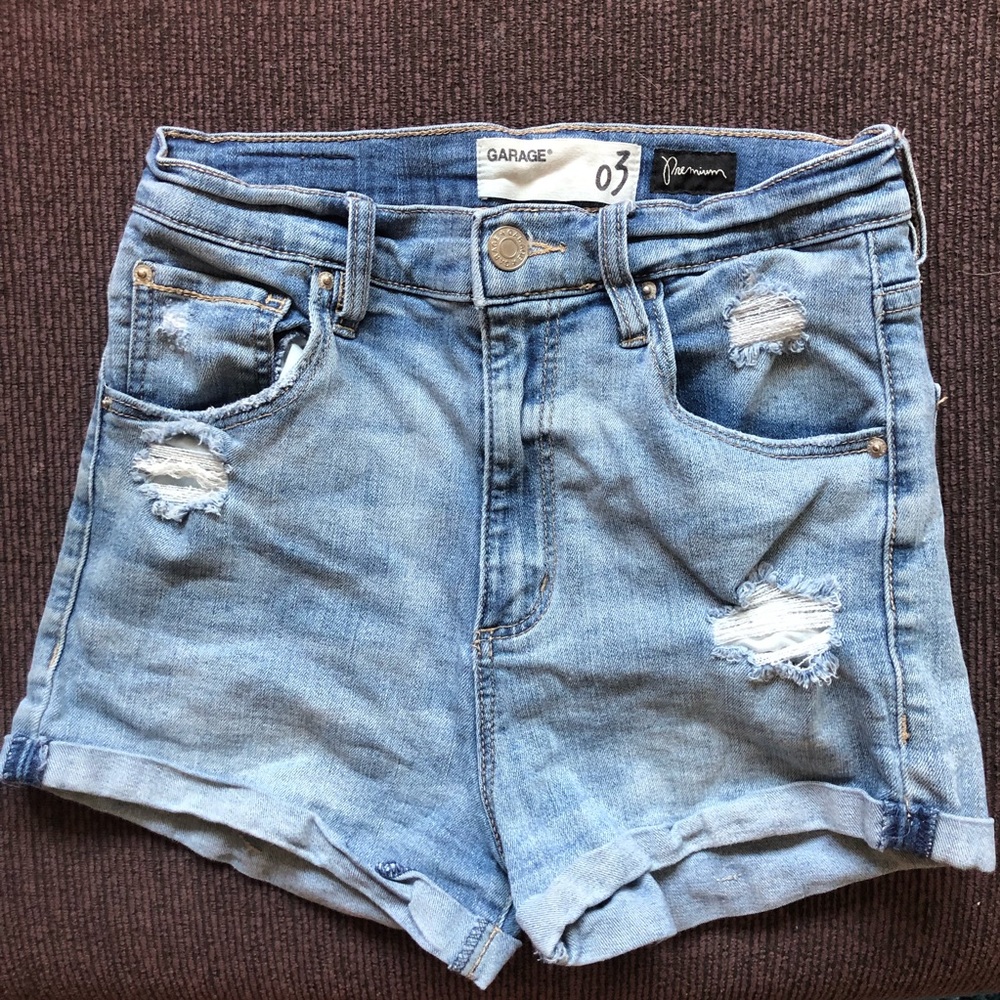 Garage High Waist Stretch Jean Shorts